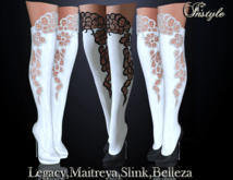 InStyle-High-heeled boots with lace -White (Maitreya, Slink ,Belleza ,Legacy )
