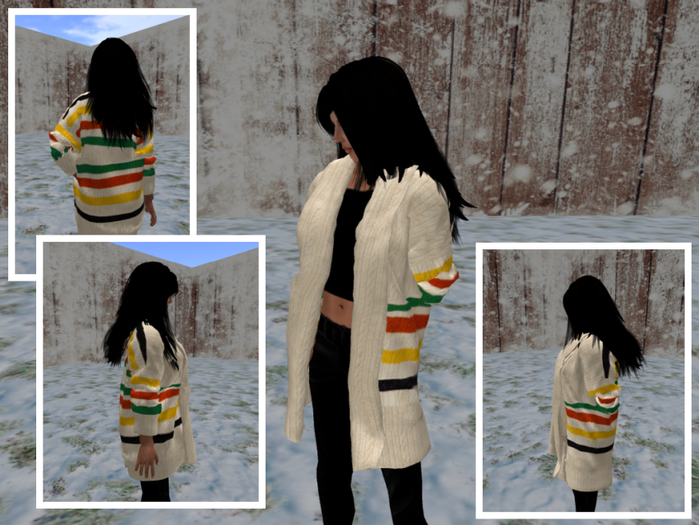 Point Blanket Cardigan Sweater (white)
