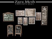 Zara Mesh - Furniture - Menu Blackboard Set - FULL PERM MESH