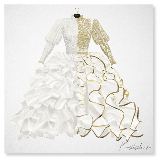 Kotolier . Dress Fraurein - white/white gold