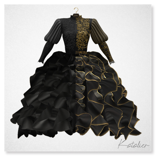 Kotolier . Dress Fraurein - black/black gold