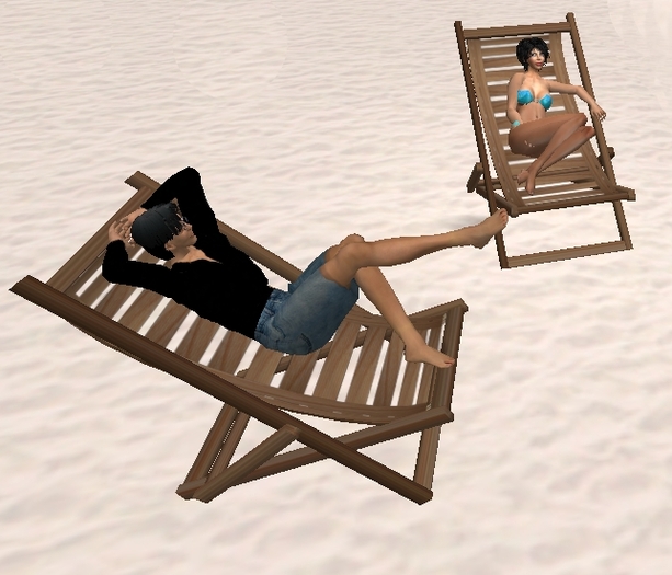 Two Folding Beach Chairs (Boxed)