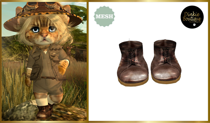 *DB* DINKIES VINTAGE SAFARI BOOTS* tan