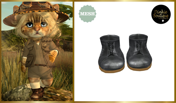 *DB* DINKIES VINTAGE SAFARI BOOTS* black