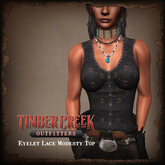 [Timber Creek] Eyelet Lace Long Modesty Top-Black