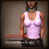 [Timber Creek] Eyelet Lace Long Modesty Top-Lavender