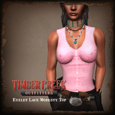 [Timber Creek] Eyelet Lace Long Modesty Top-Pink
