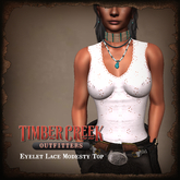 [Timber Creek] Eyelet Lace Long Modesty Top-White