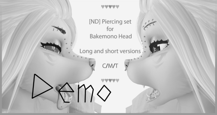 [ND] piercing set for Bakemono head ///DEMO///