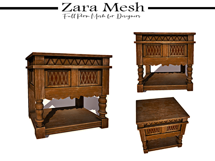 Zara Mesh - Medieval - Bedside Table - FULL PERM MESH