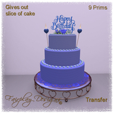 ~*Iced Blue*~ 3 Tier Happy Birthday Cake