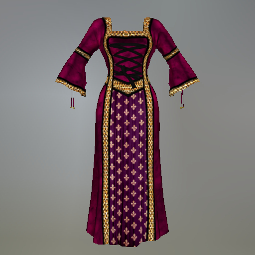 Second Life Marketplace - Pink Fleur de Lis Maitreya Medieval Dress