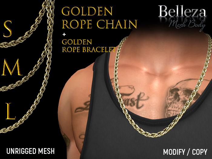 [7/11] Golden Rope Chain (S,M,L) & Bracelet