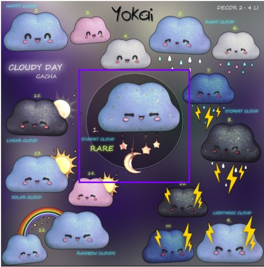 1.YOKAI - Cloudy Day - Starry cloud RARE