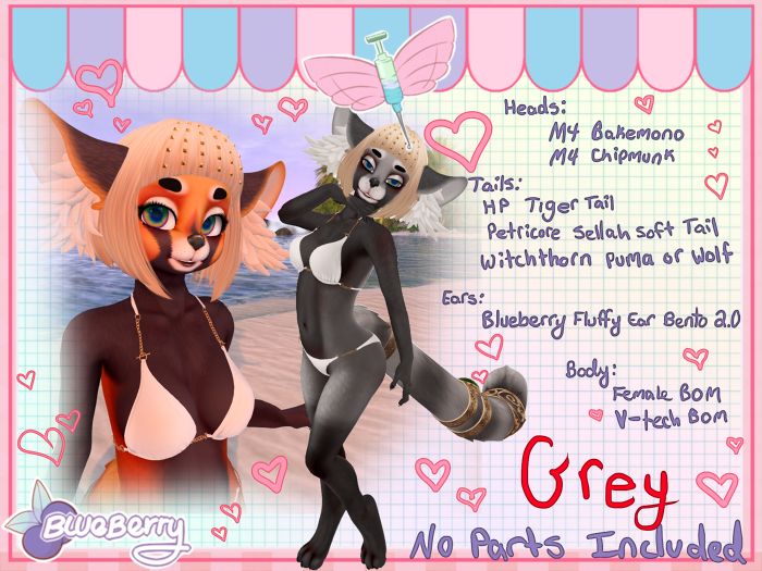 Blueberry - Red Panda - Grey