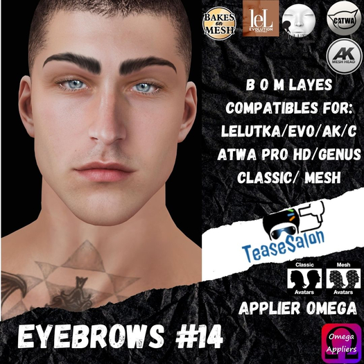 #TS#  Eyebrows #14 BOM - Lel Evo/Catwa HD Pro/ Classic