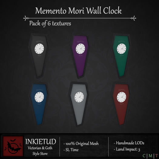 [INKIETUD] Memento Mori Wall Clock (Boxed)