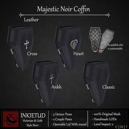 [INKIETUD] Majestic Noir Coffin - Leather (Boxed)