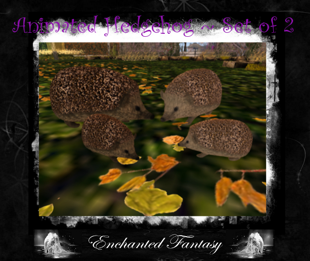 Animated Hedgehog Family & Fall Leaves Set