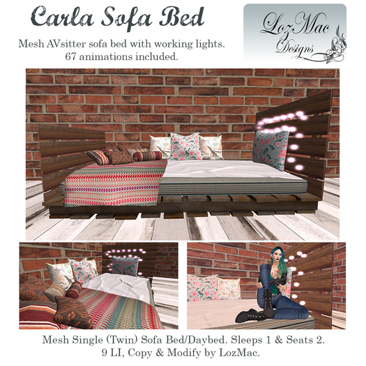 Carla Sofa Bed (67 Animations)