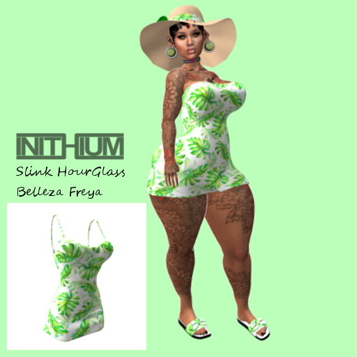 *LC* SUMMER DRESS GREEN LEAF