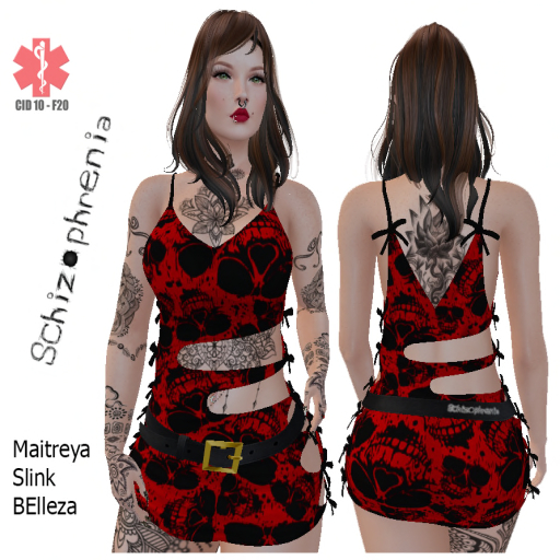 SCHIZOPHRENIA [Ripped Dress] RED SKULL