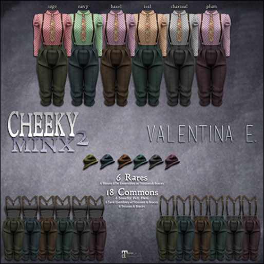 :V.e. Cheeky Braces Ensemble Teal COMMON