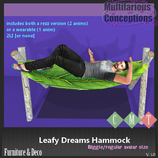 [MC] Leafy Dreams Hammock 4 Biggies (wear to unpack)