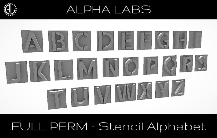 AL - Stencil Alphabet - FULL PERM 