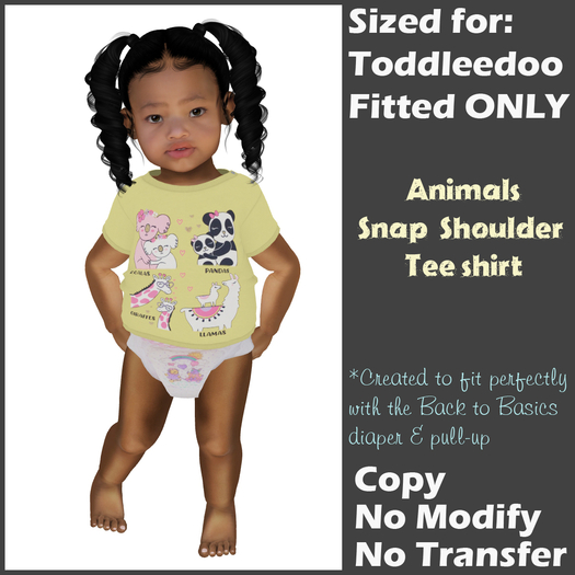 [Back to Basics] Animals snap shoulder tee 