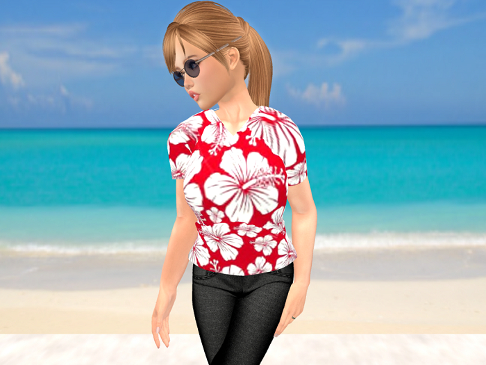 Ladies Hawaiian Shirt-Floral