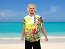 Mens' Hawaiian shirt-Ti Leaves