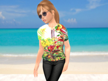 Ladies Hawaiian shirt-Ti Leaves