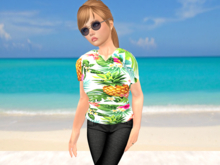 Ladies Hawaiian shirt-Pineapples