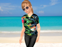 Ladies Hawaiian shirt-Birds