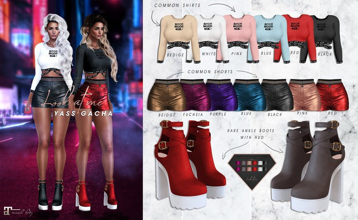 Look At Me. Yass Gacha : Shirt - Red COMMON