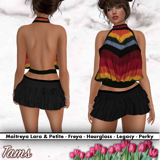 Backless Top and Ruffled Skirt - Poppy