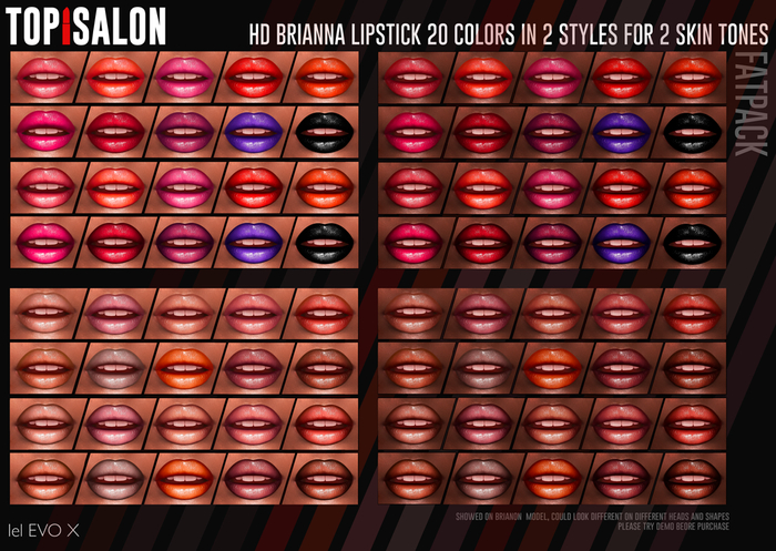 TOP1SALON - HD BRIANNA LIPSTICK (Lelutka X) FATPACK