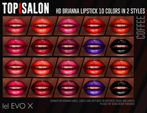 TOP1SALON - HD BRIANNA LIPSTICK (Lelutka X) COFFEE BRIGHT