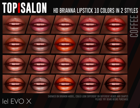 Second Life Marketplace - TOP1SALON - HD BRIANNA LIPSTICK (Lelutka X