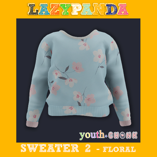 LazyPanda - Sweater 2  Blue Floral (Y)
