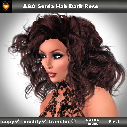 A&A Senta Hair Dark Rose (romantic curly)