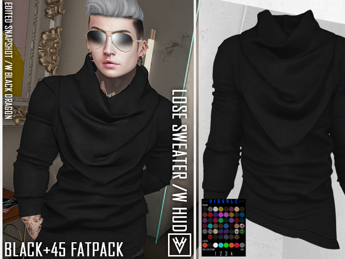[ xVx ]LOSE SWEATER - FATPACK (50% LESS + BLACK)
