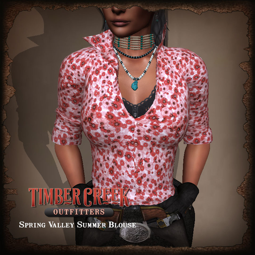 [Timber Creek] Spring Valley Blouse-Garden Red