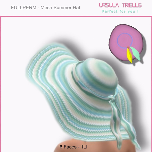 *UT* Mesh Beach Hat Full Perm