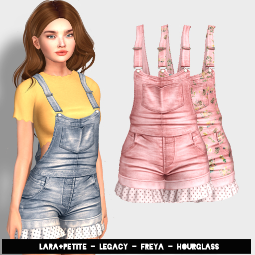 (fd) Cutiepie Overalls - Salmon (LARA + PETITE, HOURGLASS, FREYA & LEGACY)