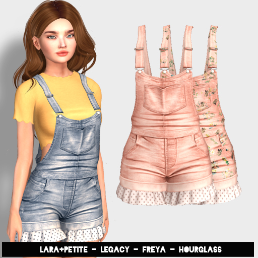 (fd) Cutiepie Overalls - Peach (LARA + PETITE, HOURGLASS, FREYA & LEGACY)