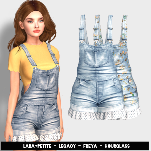 (fd) Cutiepie Overalls - Blue Bright (LARA + PETITE, HOURGLASS, FREYA & LEGACY)