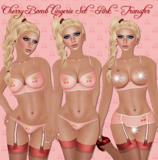 Cherry Bomb Pink Lingerie Set  - Transfer