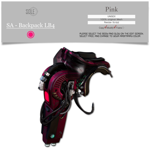 :::SOLE::: SA - Backpack LB4 (Pink)